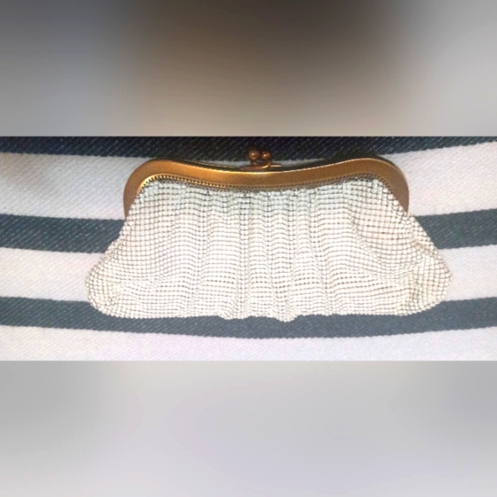 Whiting and Davis White Mesh Bag/Clutch